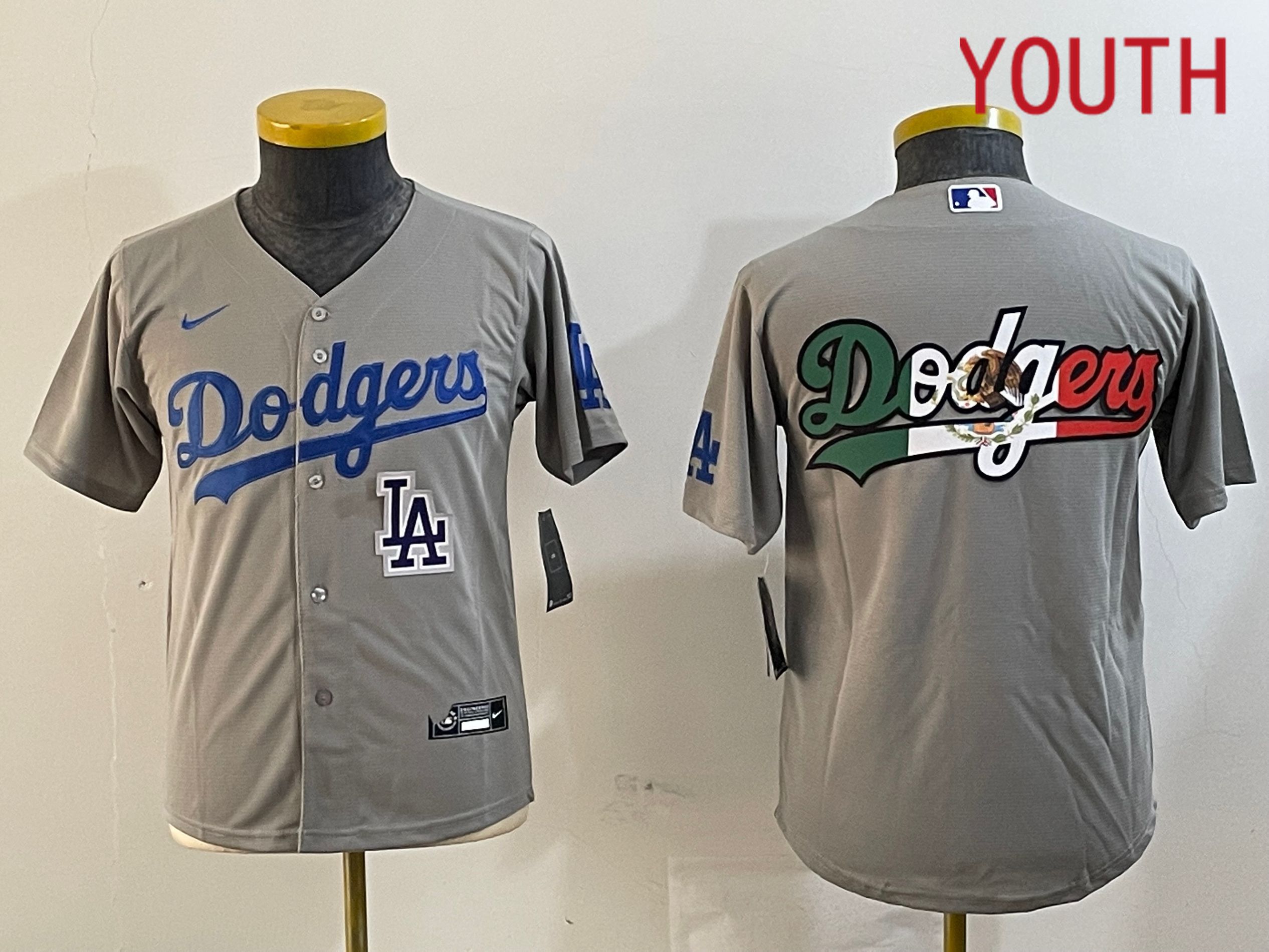 Youth Los Angeles Dodgers Blank Grey Game 2024 Nike MLB Jersey style 12163